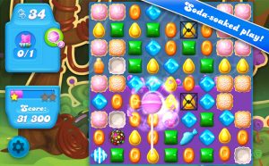 Sieht fast wie das Original aus, ist aber ein neues Spiel: Candy Crush Soda Saga.